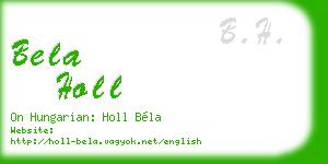 bela holl business card